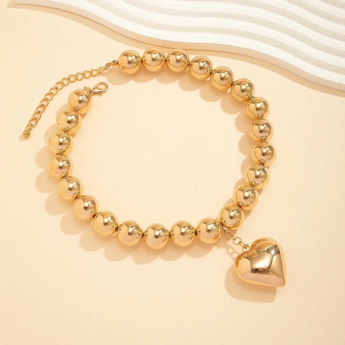 ball chain necklace Heart Pendant Choker Collar - MERGE.DAY.1.FREESTYLE