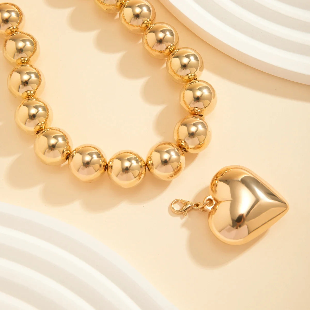 ball chain necklace Heart Pendant Choker Collar - MERGE.DAY.1.FREESTYLE