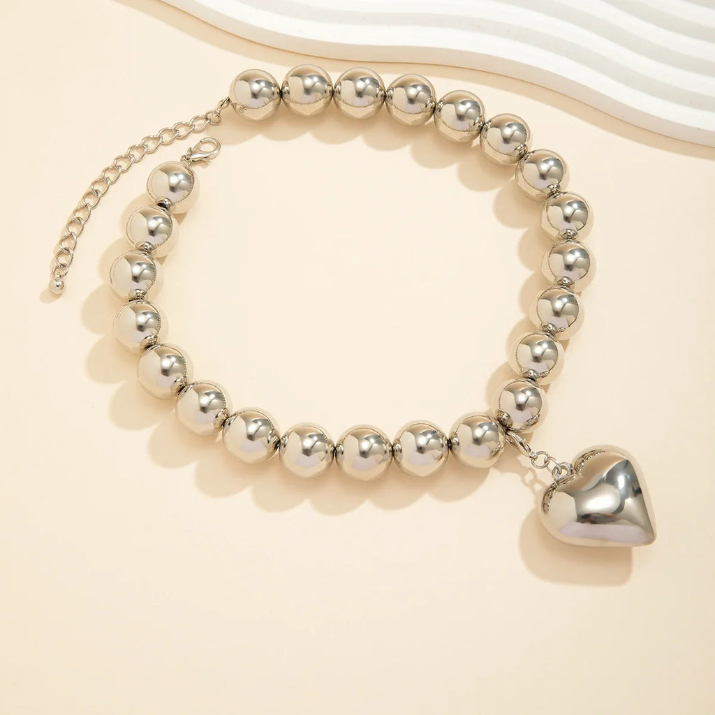 ball chain necklace Heart Pendant Choker Collar - MERGE.DAY.1.FREESTYLE