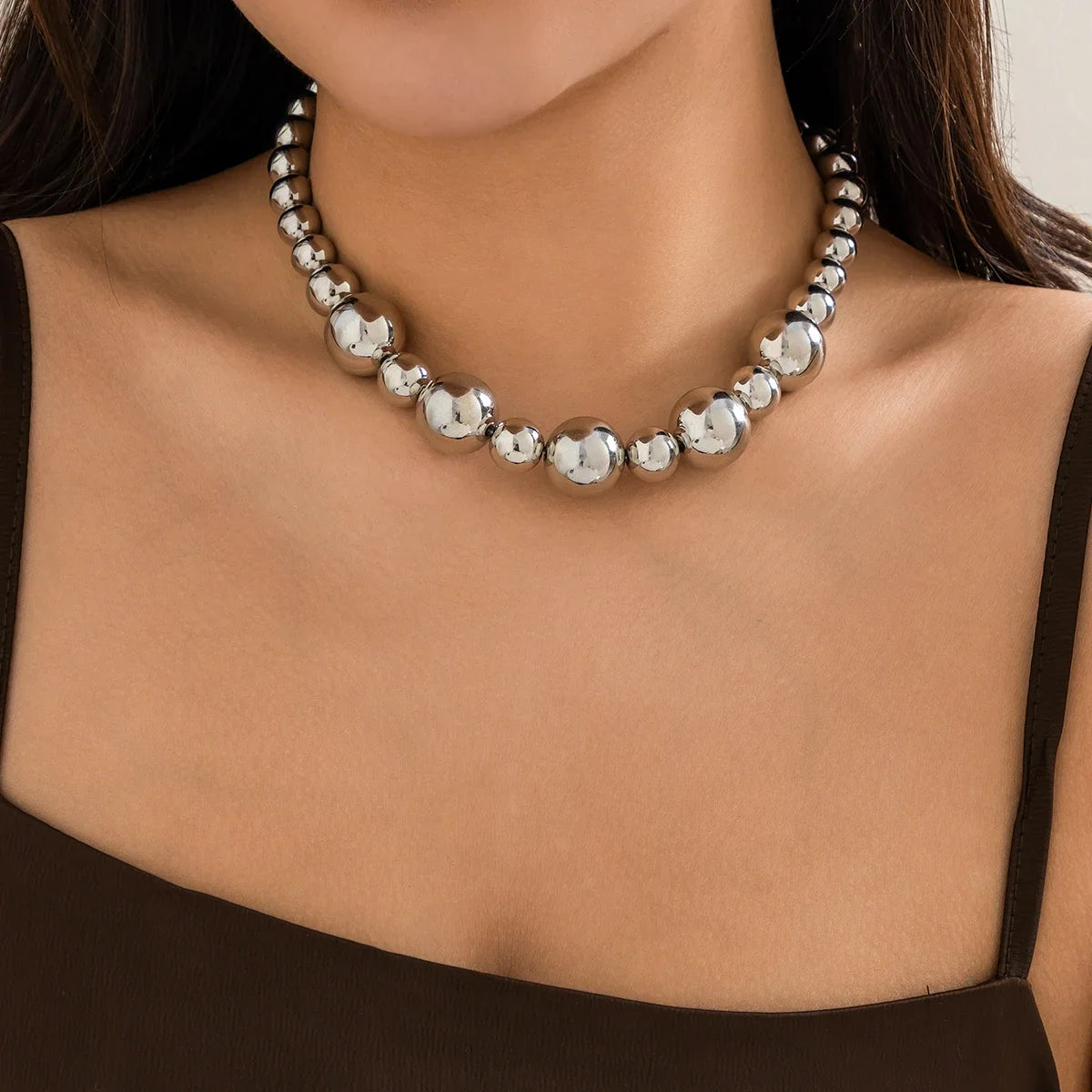 ball chain necklace Heart Pendant Choker Collar - MERGE.DAY.1.FREESTYLE