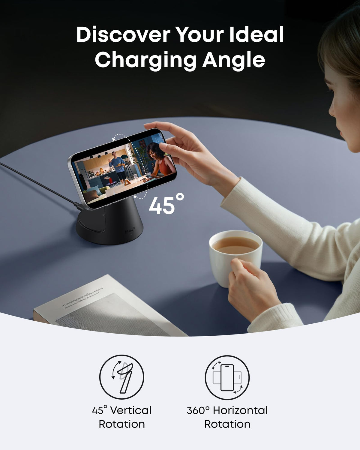 Anker MagGo Wireless Charging Station (3-in-1, Dock Stand) - MERGE.DAY.1.FREESTYLE