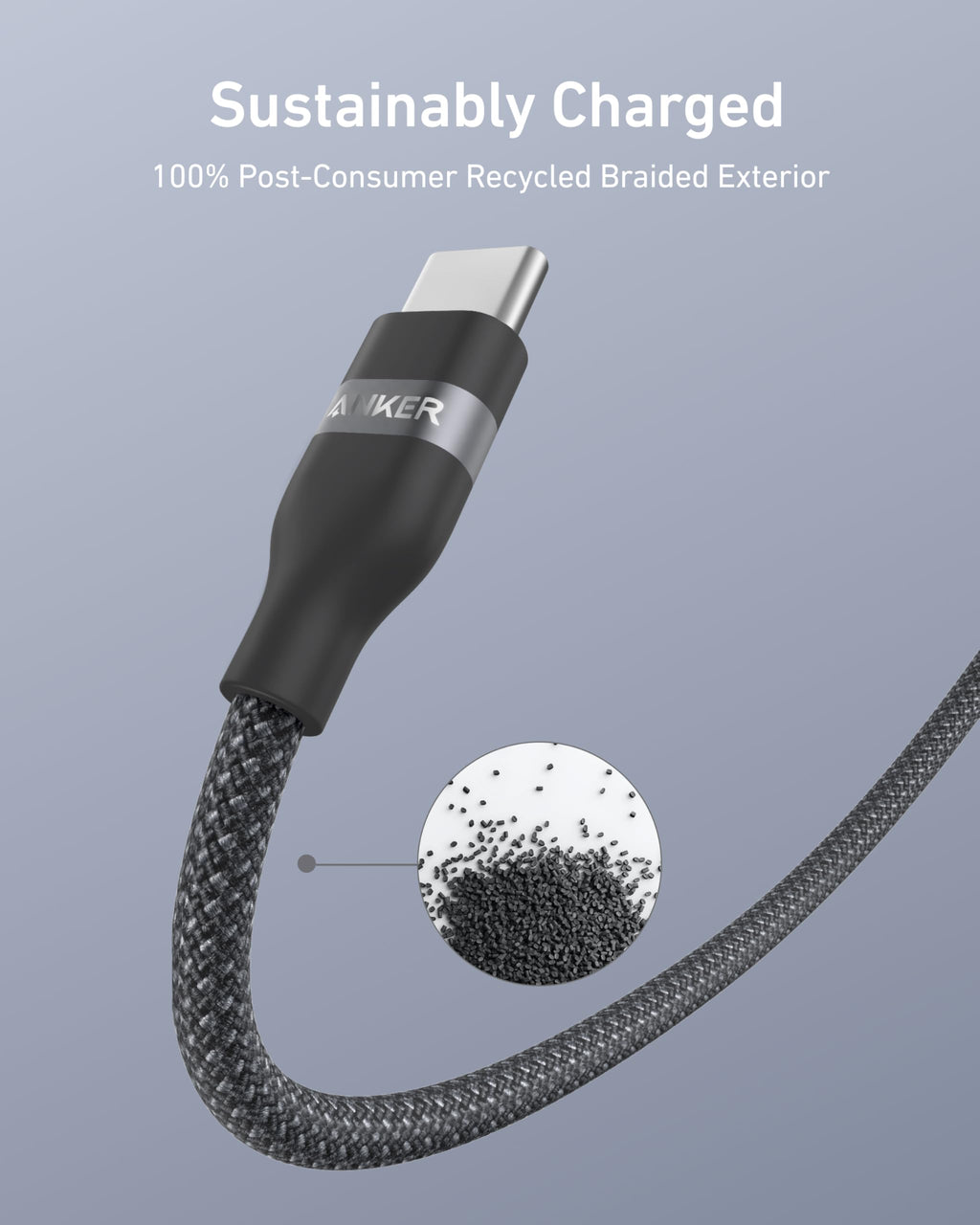 Anker USB-A to USB-C Cable (3 ft / 6 ft, Upcycled-Braided) - MERGE.DAY.1.FREESTYLE