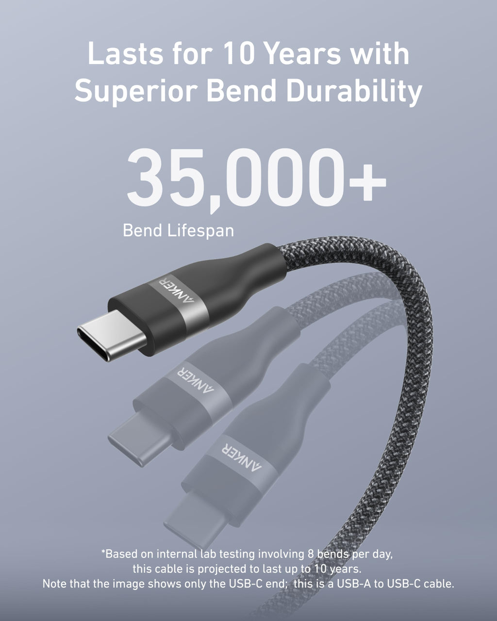 Anker USB-A to USB-C Cable (3 ft / 6 ft, Upcycled-Braided) - MERGE.DAY.1.FREESTYLE