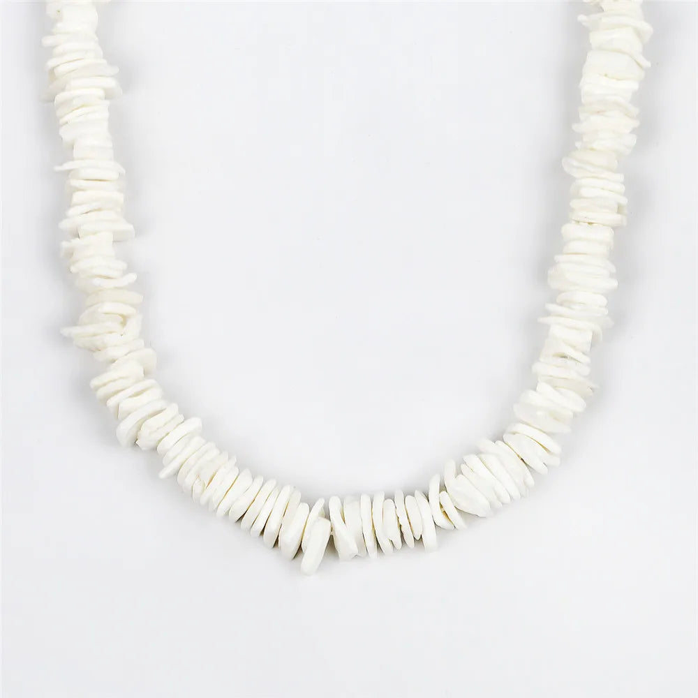 Bohemian Hawaii Puka White Clam Chips Shell Necklace - MERGE.DAY.1.FREESTYLE
