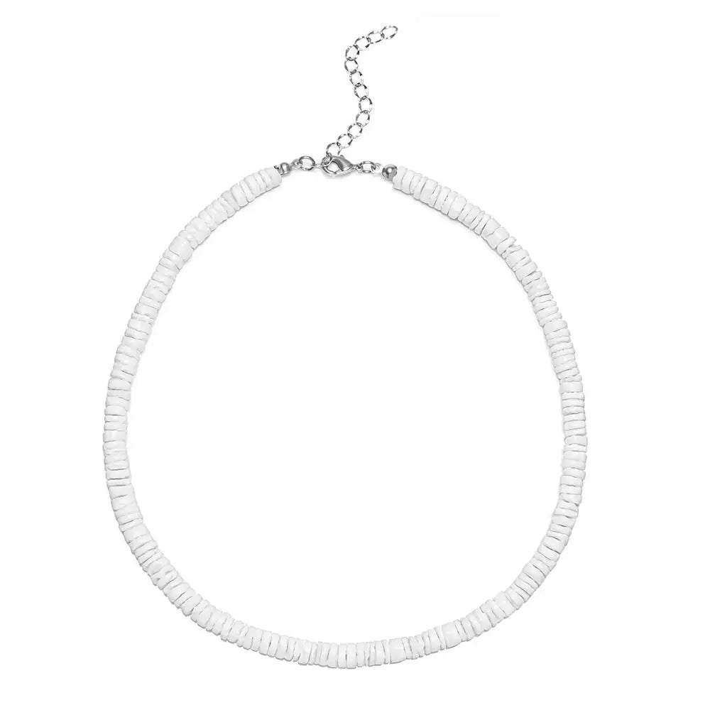 Bohemian Hawaii Puka White Clam Chips Shell Necklace - MERGE.DAY.1.FREESTYLE