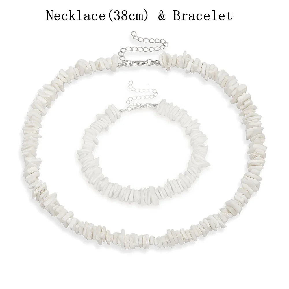Bohemian Hawaii Puka White Clam Chips Shell Necklace - MERGE.DAY.1.FREESTYLE