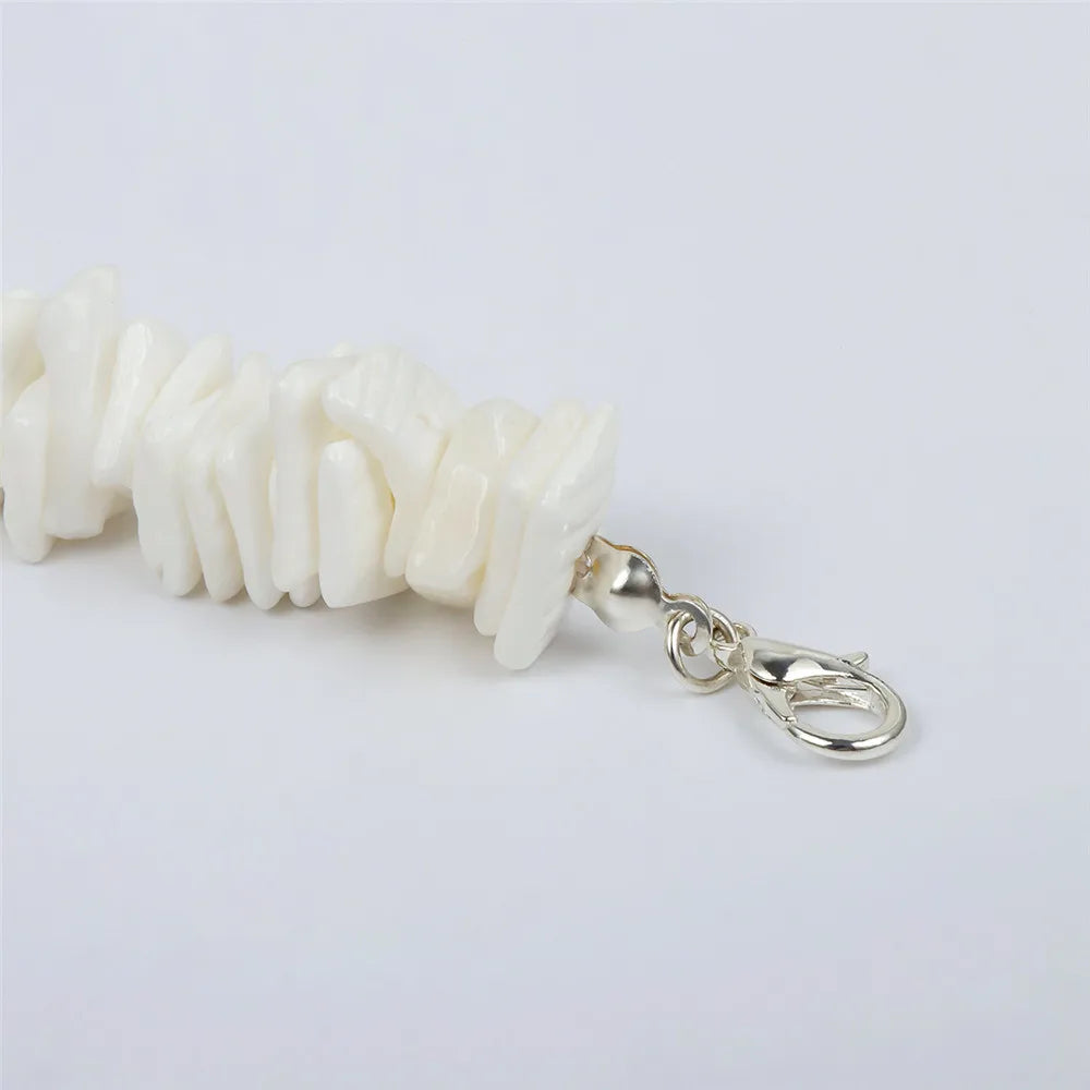 Bohemian Hawaii Puka White Clam Chips Shell Necklace - MERGE.DAY.1.FREESTYLE