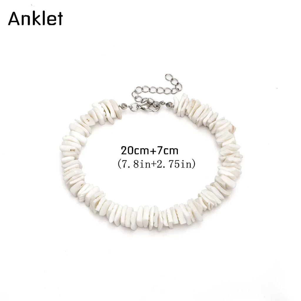 Bohemian Hawaii Puka White Clam Chips Shell Necklace - MERGE.DAY.1.FREESTYLE