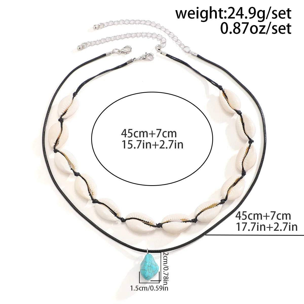 Summer Shell Choker With Stone Pendant Necklace - MERGE.DAY.1.FREESTYLE
