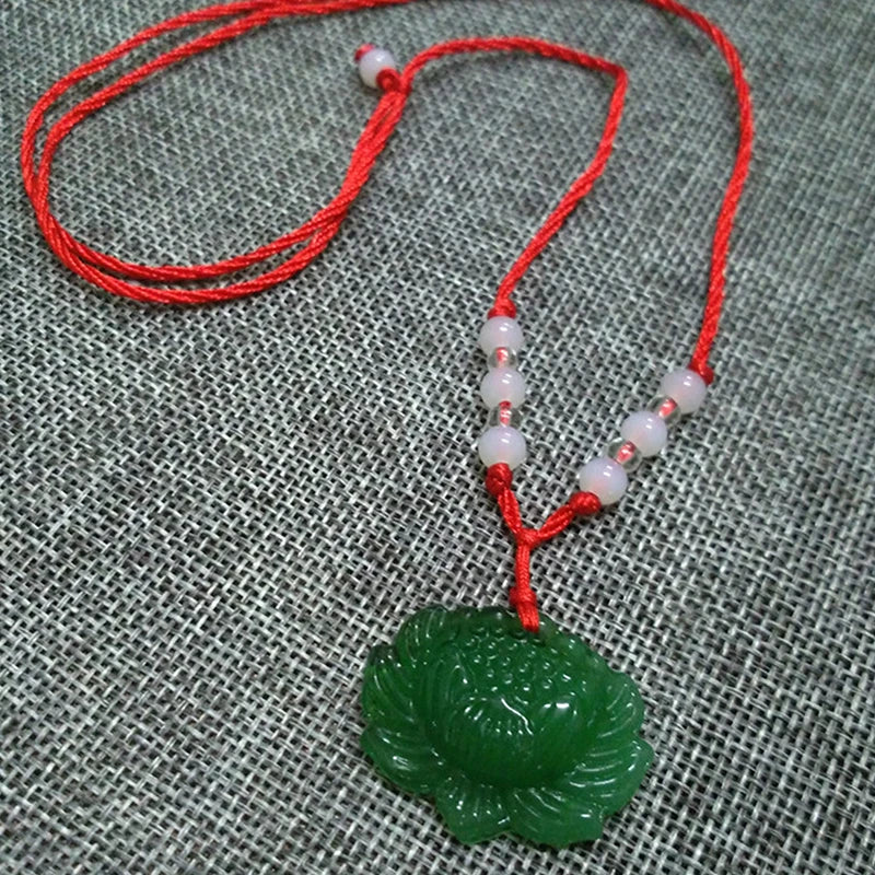Buddhist Woven Necklace Lotus Guanyin jade Buddha Pendant Long Life Lock Pendant Lucky Necklace - MERGE.DAY.1.FREESTYLE