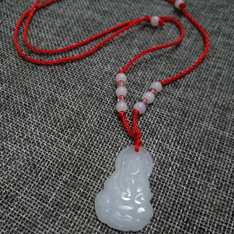 Buddhist Woven Necklace Lotus Guanyin jade Buddha Pendant Long Life Lock Pendant Lucky Necklace - MERGE.DAY.1.FREESTYLE