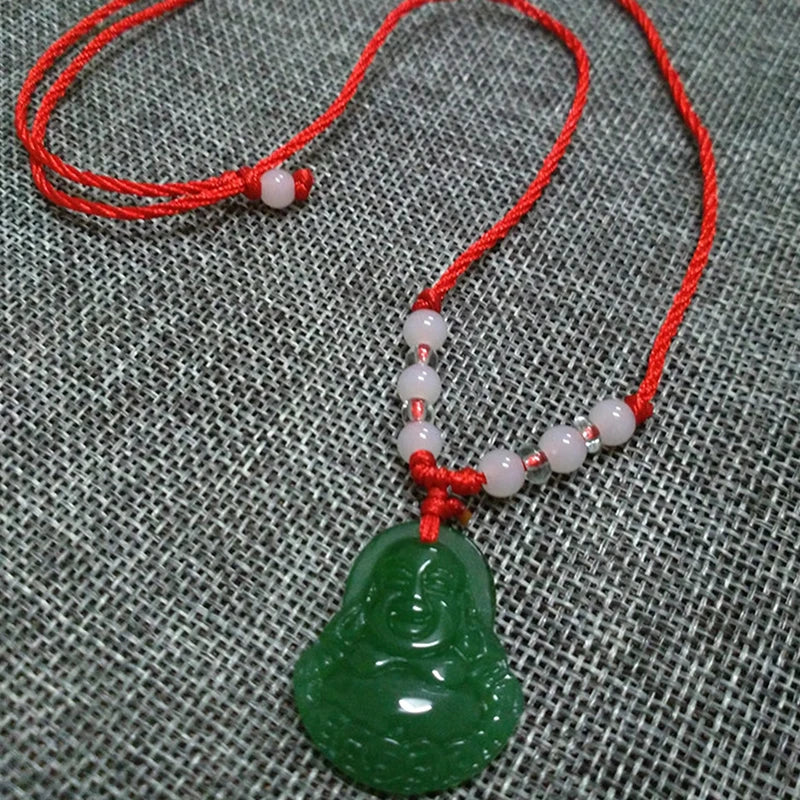 Buddhist Woven Necklace Lotus Guanyin jade Buddha Pendant Long Life Lock Pendant Lucky Necklace - MERGE.DAY.1.FREESTYLE