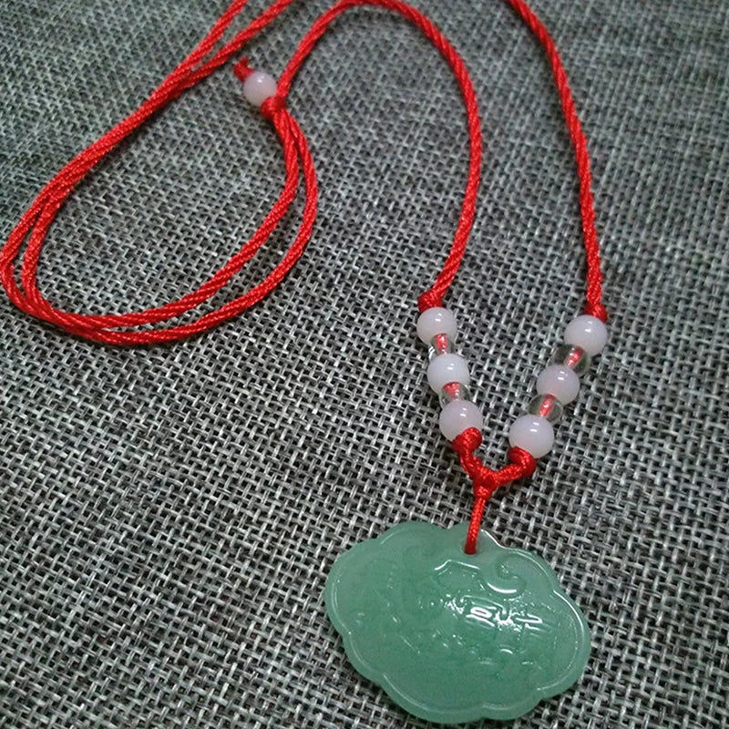 Buddhist Woven Necklace Lotus Guanyin jade Buddha Pendant Long Life Lock Pendant Lucky Necklace - MERGE.DAY.1.FREESTYLE