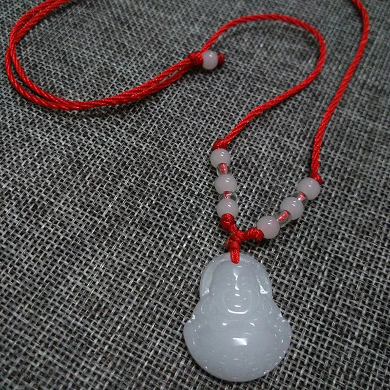 Buddhist Woven Necklace Lotus Guanyin jade Buddha Pendant Long Life Lock Pendant Lucky Necklace - MERGE.DAY.1.FREESTYLE