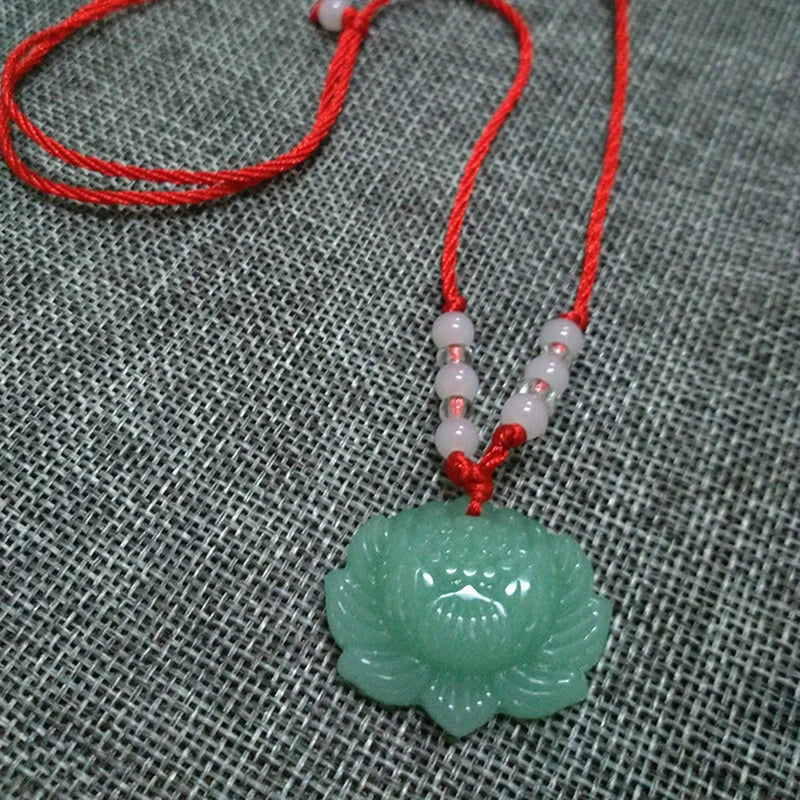 Buddhist Woven Necklace Lotus Guanyin jade Buddha Pendant Long Life Lock Pendant Lucky Necklace - MERGE.DAY.1.FREESTYLE