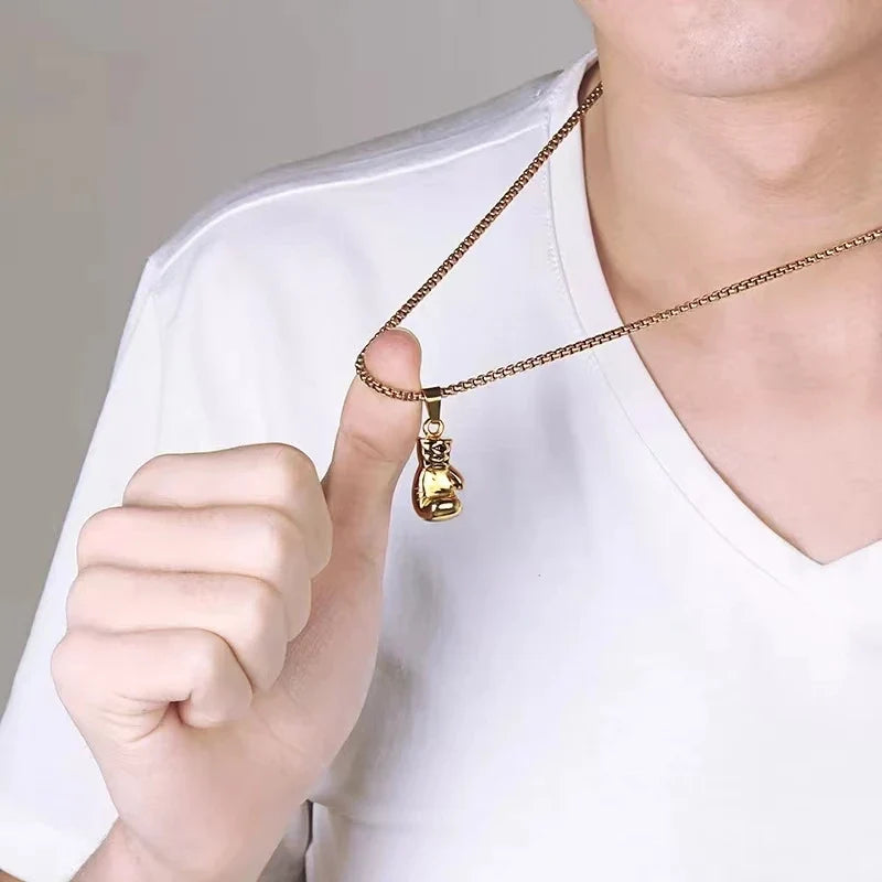 Boxing Glove Pendant Necklace Hip Hop Necklace Sports Fitness Gift - MERGE.DAY.1.FREESTYLE