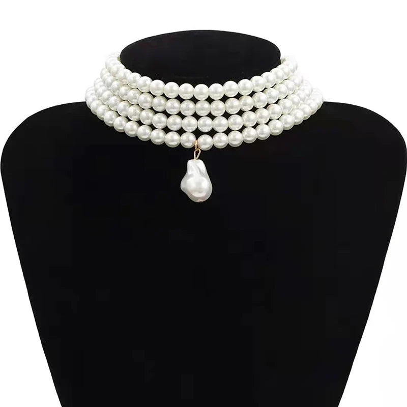 vintage pearl necklace multi strand pearl necklace - MERGE.DAY.1.FREESTYLE