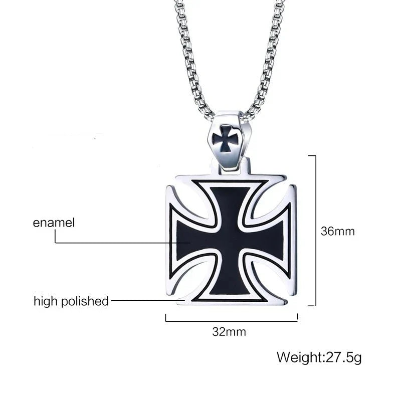 Retro Templar Cross Pendant Necklace - MERGE.DAY.1.FREESTYLE