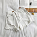 Pocket Tassel Perforated Denim Shorts Female - MERGE.DAY.1.FREESTYLE