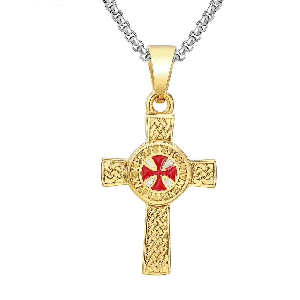 Cross Pendant Knights Templar Irish Knot Necklace - MERGE.DAY.1.FREESTYLE