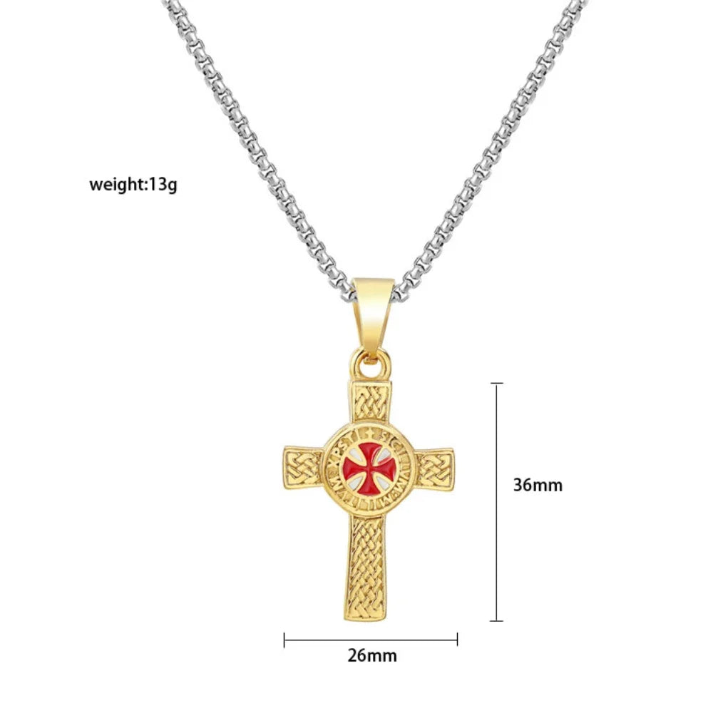 Cross Pendant Knights Templar Irish Knot Necklace - MERGE.DAY.1.FREESTYLE