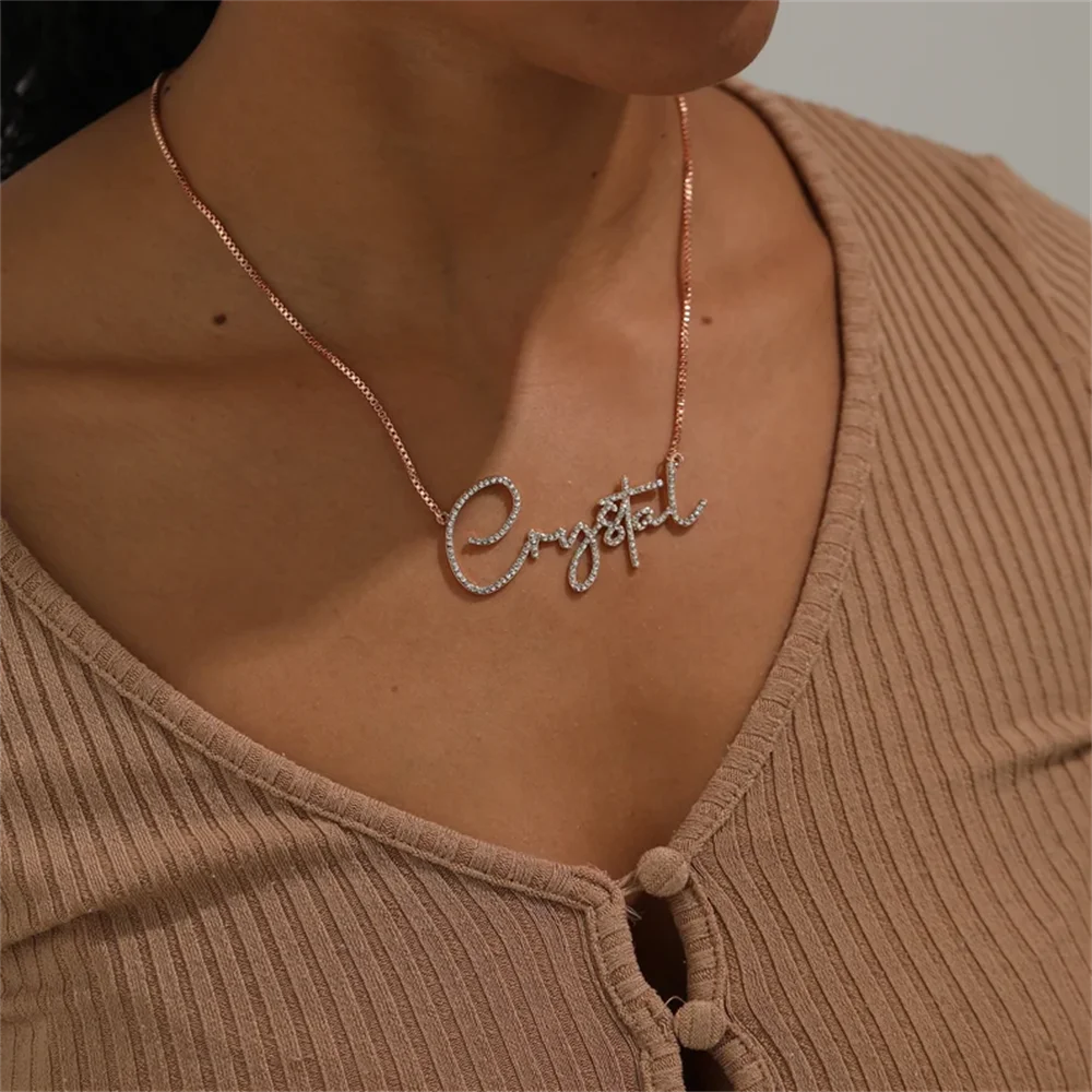 custom diamond name necklace personalized necklace - MERGE.DAY.1.FREESTYLE