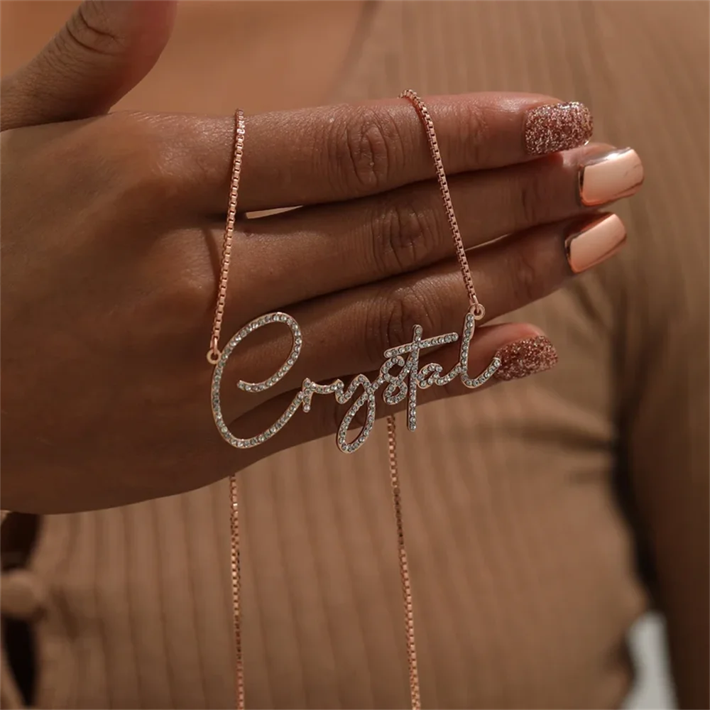 custom diamond name necklace personalized necklace - MERGE.DAY.1.FREESTYLE