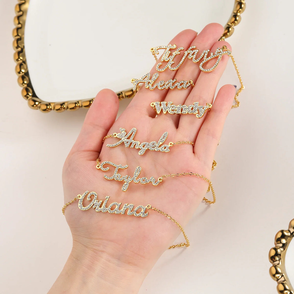 Custom Crystal Name Necklace For Women Iced Out Letter Diamond Nameplate - MERGE.DAY.1.FREESTYLE