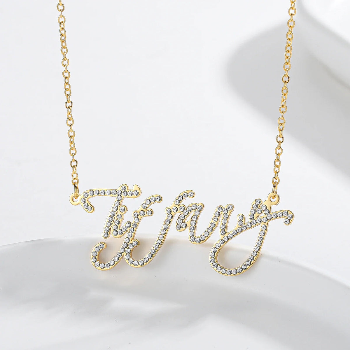 Custom Crystal Name Necklace For Women Iced Out Letter Diamond Nameplate - MERGE.DAY.1.FREESTYLE