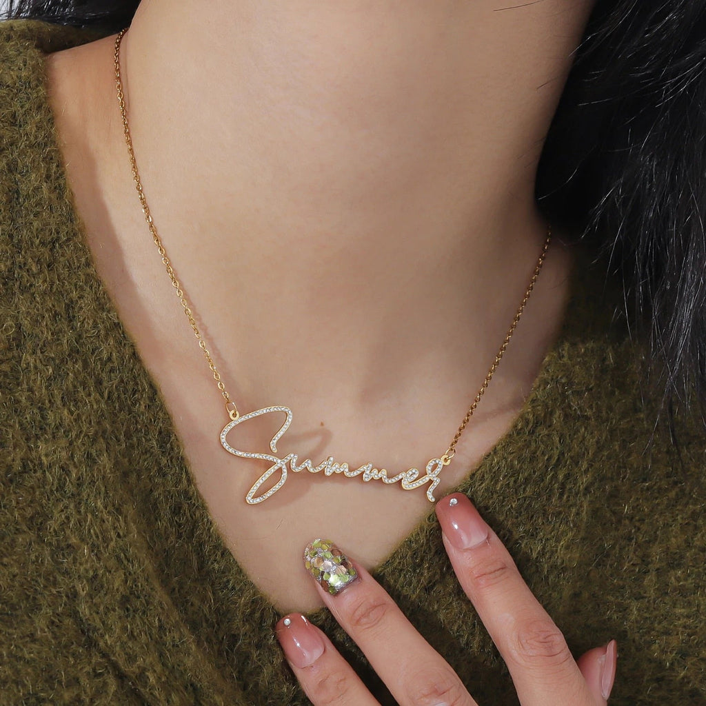 custom diamond name necklace personalized necklace - MERGE.DAY.1.FREESTYLE