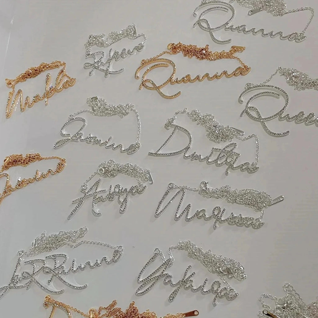 custom diamond name necklace personalized necklace - MERGE.DAY.1.FREESTYLE