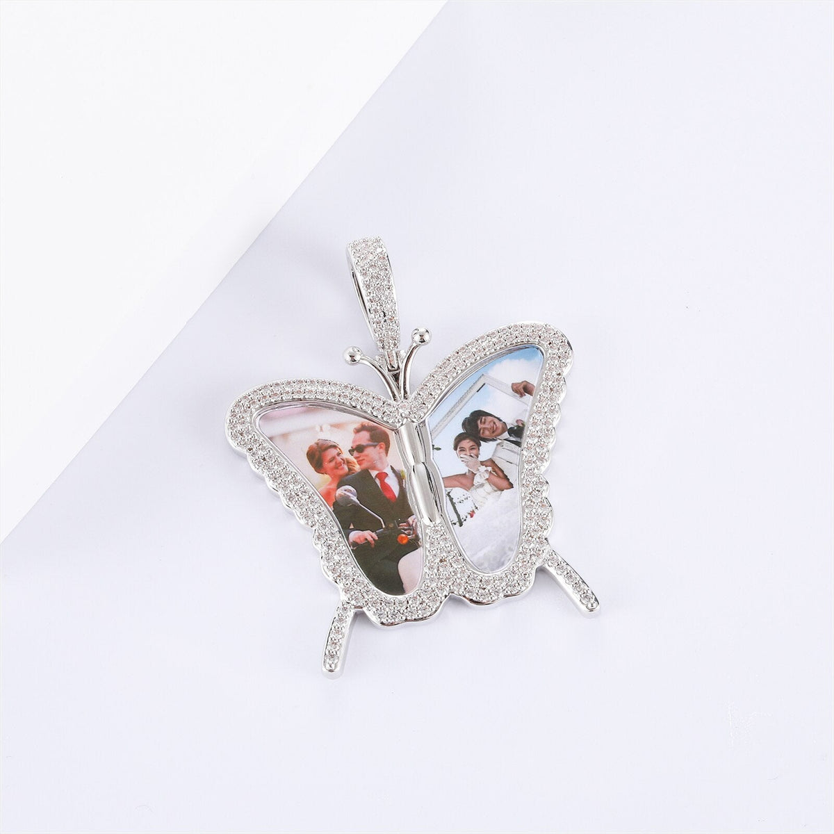Custom Photo Butterfly Shape Necklace Pendant - MERGE.DAY.1.FREESTYLE