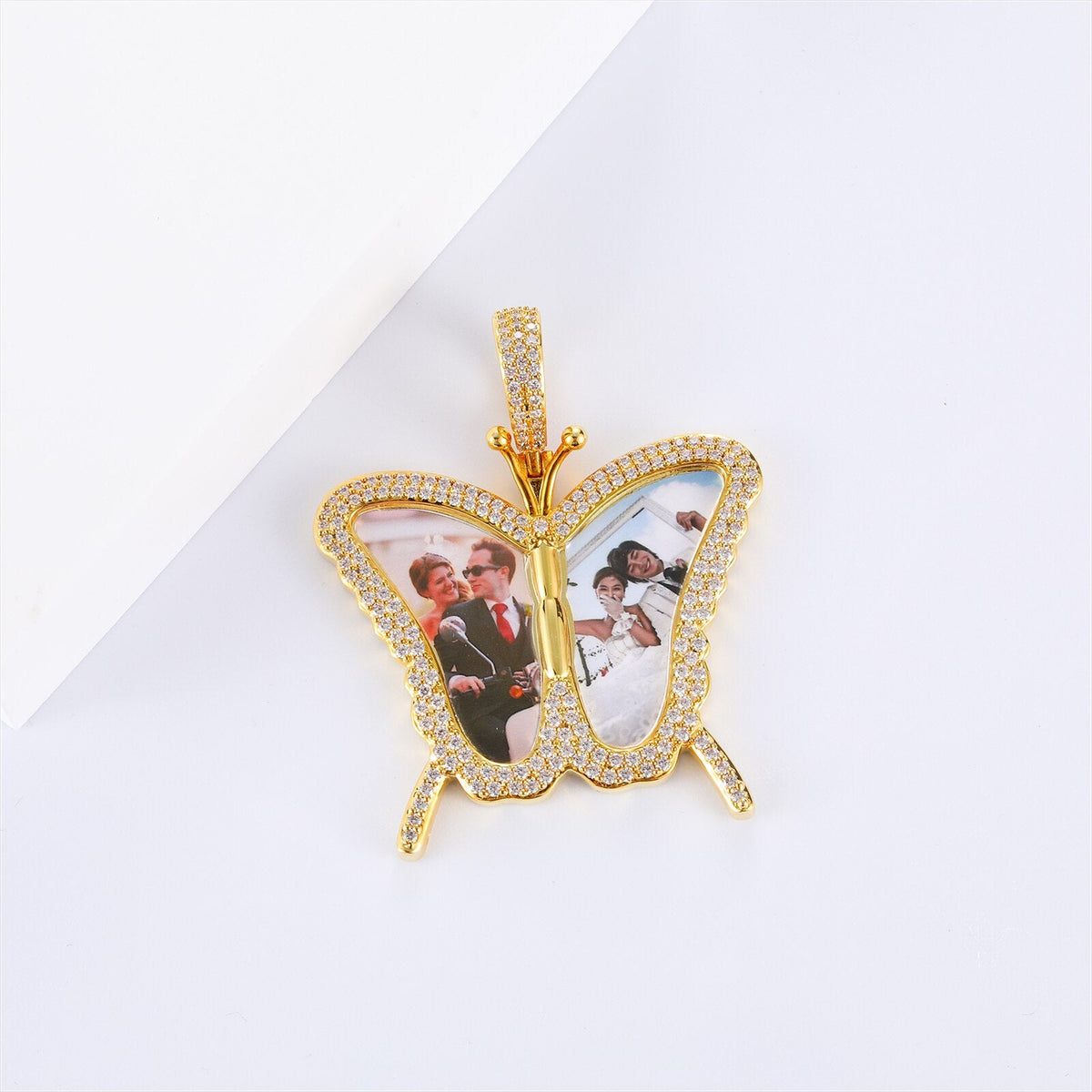 Custom Photo Butterfly Shape Necklace Pendant - MERGE.DAY.1.FREESTYLE
