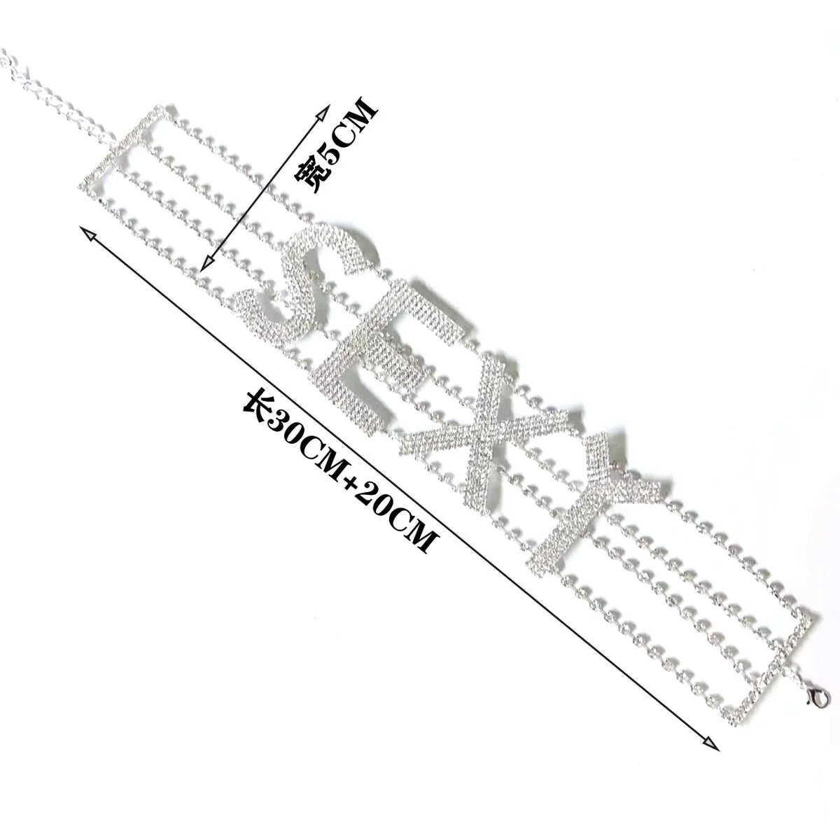Rhinestone Collar Choker Personality English Letter SEXY Neckchain - MERGE.DAY.1.FREESTYLE