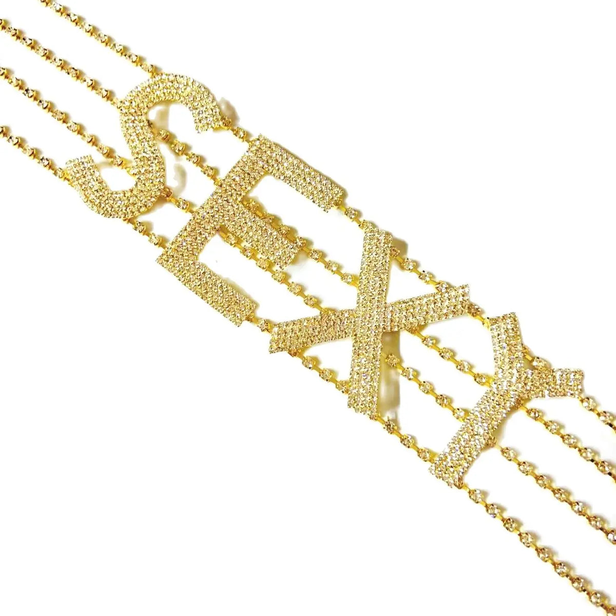 Rhinestone Collar Choker Personality English Letter SEXY Neckchain - MERGE.DAY.1.FREESTYLE