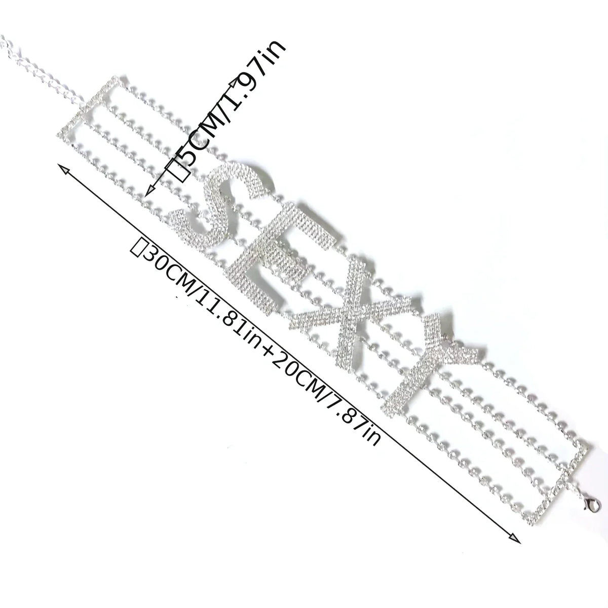 Rhinestone Collar Choker Personality English Letter SEXY Neckchain - MERGE.DAY.1.FREESTYLE