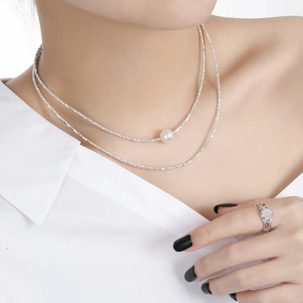 Stackable Shell Pearl Necklace - MERGE.DAY.1.FREESTYLE