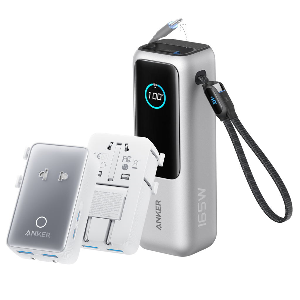 Anker Batería Externa para Portátil (25K, 165W, Cables Integrados y Retráctiles)