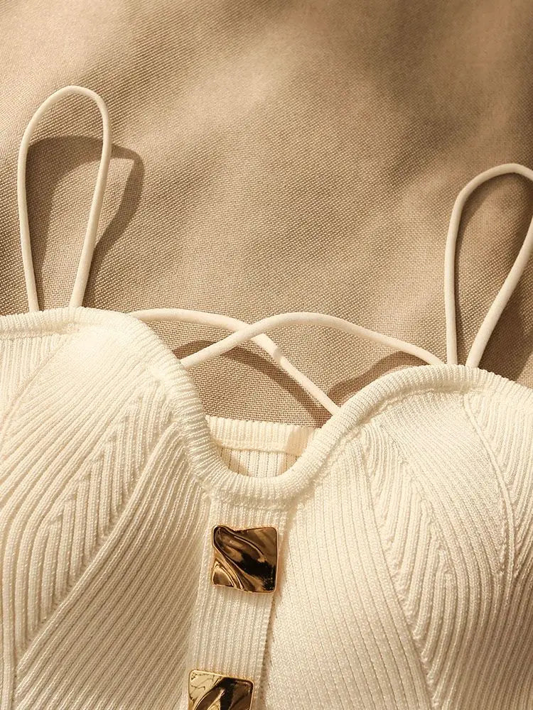 French Style Cross-knit Suspender Camisole Slim High-end Bottom Bandeau Top - MERGE.DAY.1.FREESTYLE