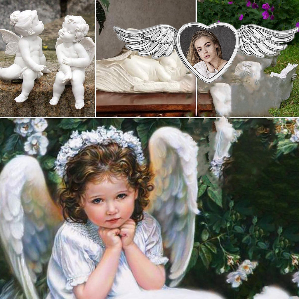 Engraved Text Custom Photo Angel Wing Heart Shaped Jewelry Gifts - MERGE.DAY.1.FREESTYLE