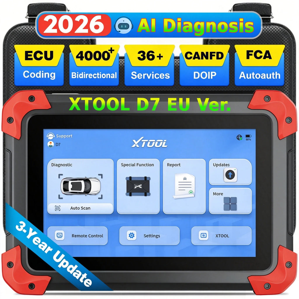 EU Stock 2026 New for D7 EU Universal OBD2 Diagnostic Scanner AI Diagnosis 7inch Touch Screen ECU Coding Key Programming 2
