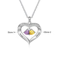 Personalized Heart Name Necklace with 1-8 Engraving Birthstone Pendant - MERGE.DAY.1.FREESTYLE