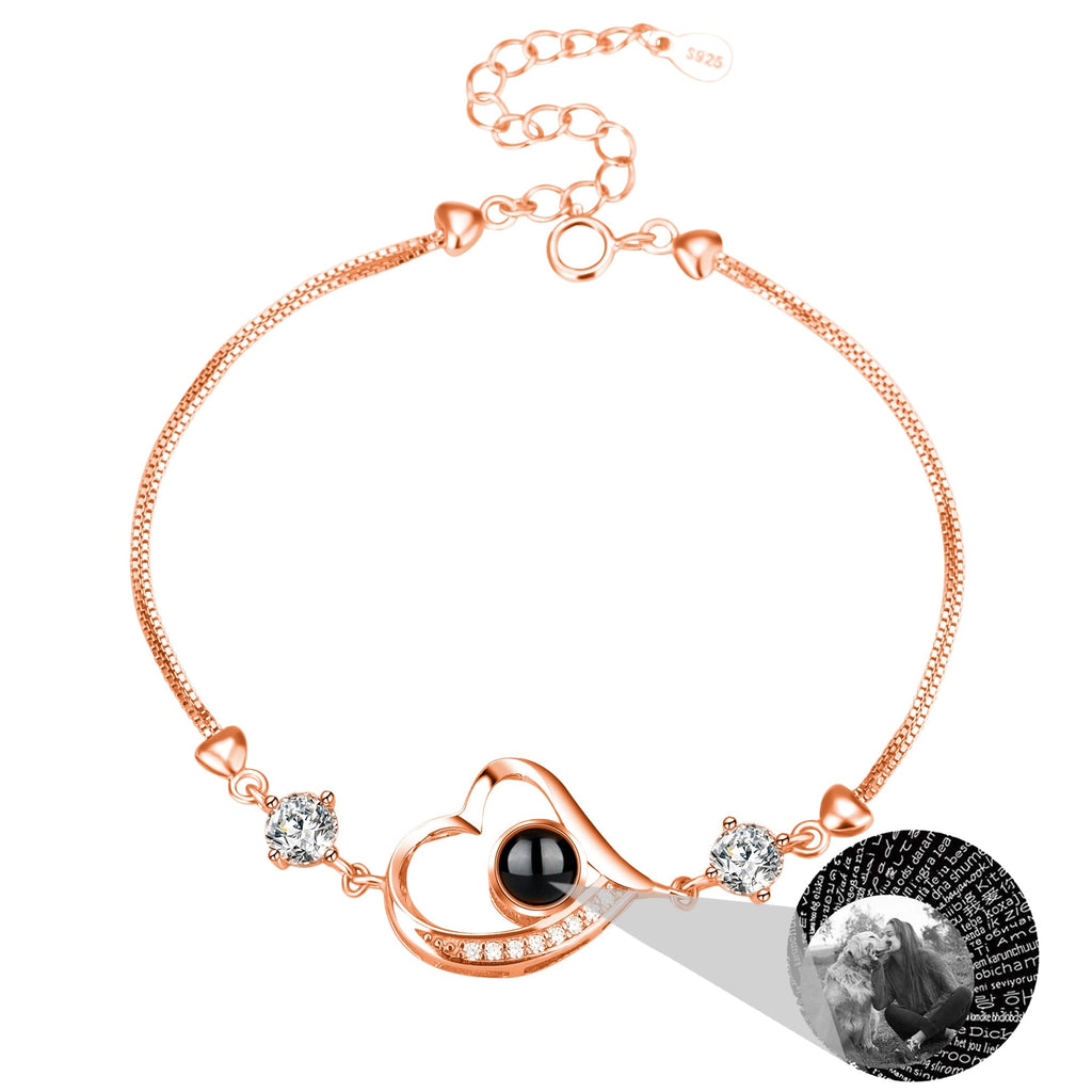 Customize Photo Name Projection Bracelet For Heart Chain Bracelets - MERGE.DAY.1.FREESTYLE