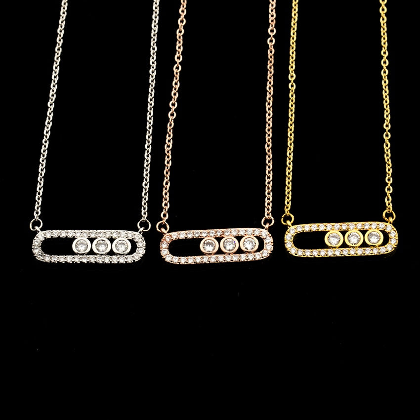 Arab Style Crystal Bead Pendant For Women Wedding Jewelry 3 Dot On Oval Necklace - MERGE.DAY.1.FREESTYLE