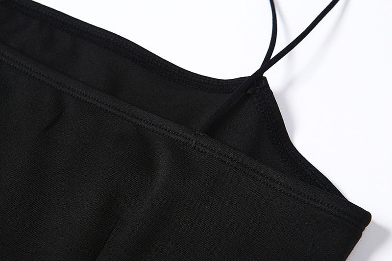 Backless Strap Split Dress Women Elastic Long Dresses Sleeveless Camisole Dress - MERGE.DAY.1.FREESTYLE
