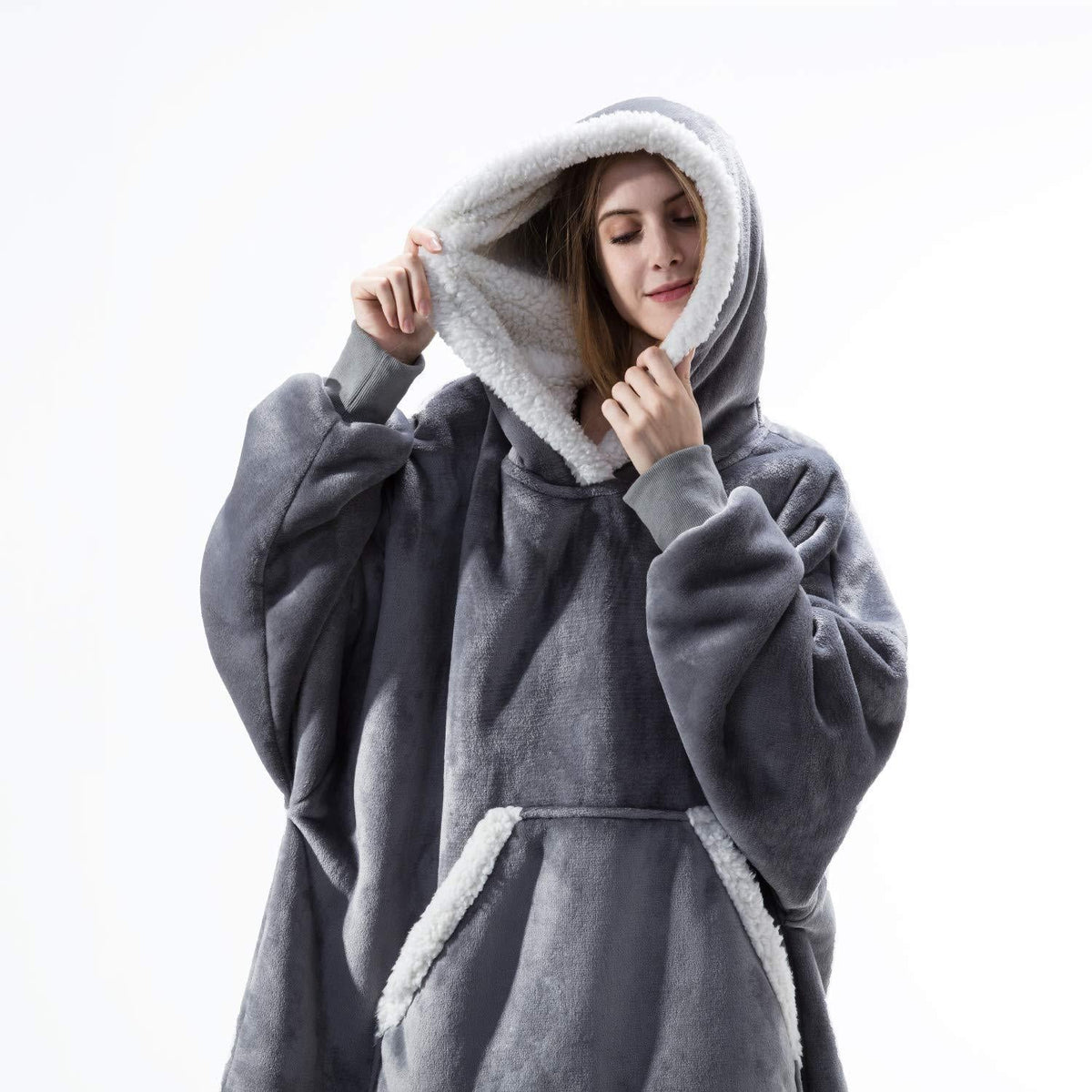 Winter Hoodies Fleece Giant TV Blanket With Sleeves Pullover - MERGE.DAY.1.FREESTYLE