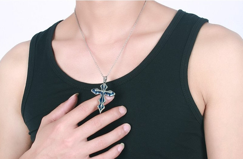 Black Rectangle Pendant Necklace Men Stainless Steel Chain Men Necklace Jewelry - MERGE.DAY.1.FREESTYLE