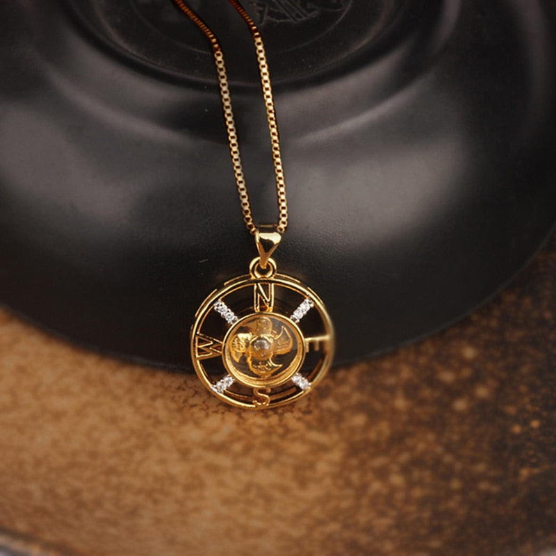 Rotatable Windmill Pendant Necklace AAA Cubic Zirconia Pave Gold Silver Color Crystal Necklace Jewelry - MERGE.DAY.1.FREESTYLE