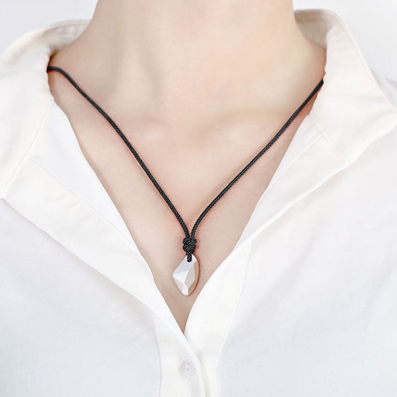 2Pcs Lovers Matching Friendship Faceted Sun Moon Pendant Couple Magnetic Necklace Jewelry - MERGE.DAY.1.FREESTYLE