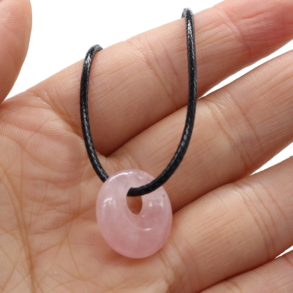 Natural Malachites Rose Quartzs Pendant Necklace Simple Stylish Pendant Necklace - MERGE.DAY.1.FREESTYLE